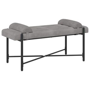vidaXL Пейка с копчета и възглавници Светлосиво 110 x 40 x 46 cm