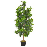 vidaXL Изкуствено растение лаврово дърво със саксия, зелено, 120 см
