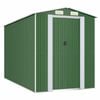 vidaXL Градинска барака зелена 192x357x223 см поцинкована стомана