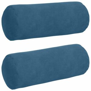 vidaXL Възглавници валяци 2 pcs Синьо &Oslash; 15 x 40 см Кордюрова тъкан