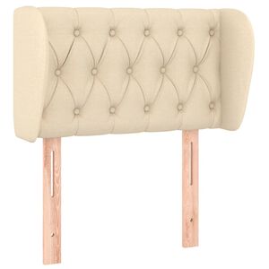 vidaXL Горна табла за легло с уши, кремава, 83x23x78/88 см, плат