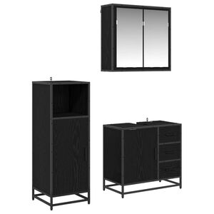 vidaXL Комплект мебели за баня 3 бр. Черния дъб 65 x 33 x 60 см