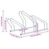 vidaXL Стойка за 3 велосипеда подова свободностоящ поцинкована стомана