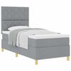 vidaXL Легло с пружинирана основа Светлосиво 90 x 200 cm текстил
