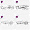 vidaXL Комплект дивани за открито 10 pcs Естествено и светло сиво