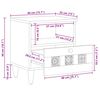 vidaXL Нощен шкаф Естествен 40 x 33 x 46 см Солидно мангово дърво