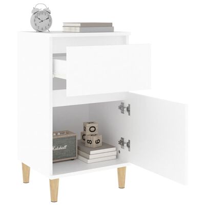 vidaXL Нощно шкафче, бяло, 40x35x70 см