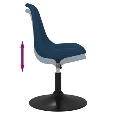 vidaXL Въртящи се трапезни столове, 4 бр, сини, кадифе