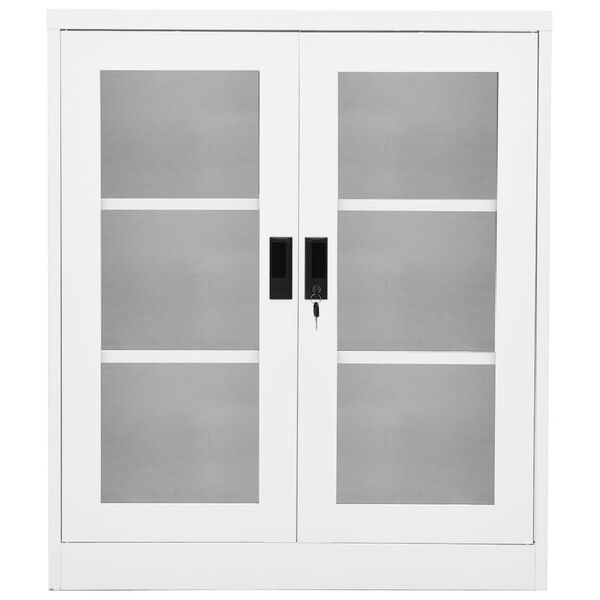 vidaXL Офис шкаф, бял, 90x40x105 см, стомана