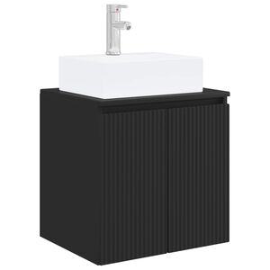 vidaXL Монтирана на стена мивка и тоалетка Черно 49,5 x 41 x 62,5 см