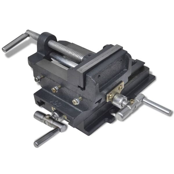 vidaXL Ръчно задвижвано менгеме за пробиване, кръстосан ход, 78 мм