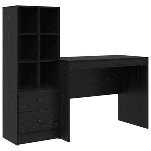 vidaXL Бюро с чекмедже 2 pcs Черния дъб