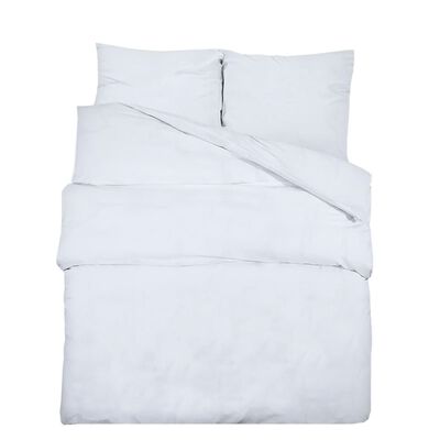 vidaXL Комплект спално бельо, бяло, 200x220 см, памук