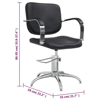 vidaXL Стол за фризьорски салон, черен, изкуствена кожа
