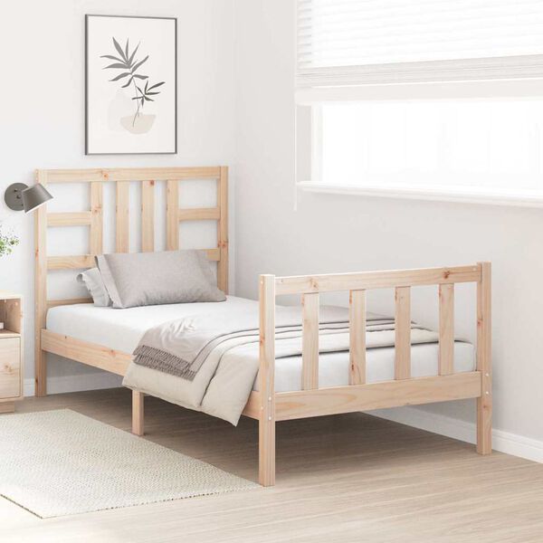 vidaXL Рамка за легло без матрак, 90x200 см, масивна чамова дървесина