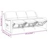 vidaXL 3-местен масажен реклайнер, светлосив, текстил