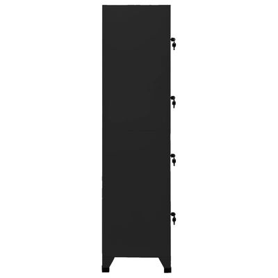 vidaXL Заключващ се шкаф, черен, 38x45x180 см, стомана
