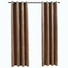 vidaXL Затъмняващи завеси с халки, 2 бр, кадифе, бежови, 140x245 см