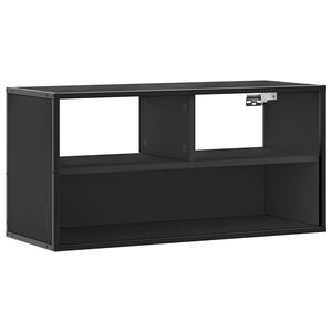 vidaXL ТB шкаф, черен, 80x31x39,5 см, инженерно дърво и метал