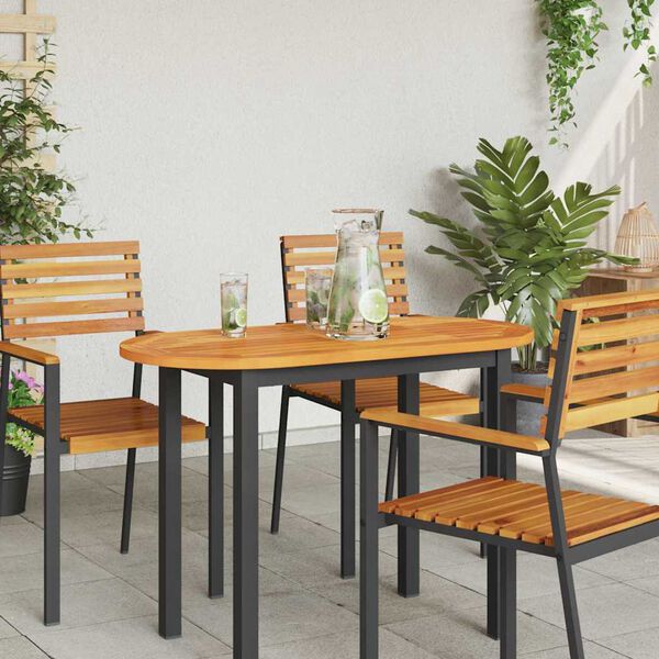 vidaXL Топ за маса Кафяво 100 x 50 x 2 cm Солидно акациево дърво