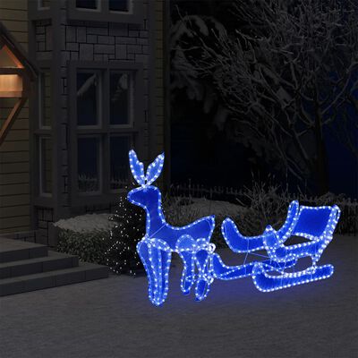 vidaXL Коледна украса, светещ елен с шейна, мрежа, 432 LED