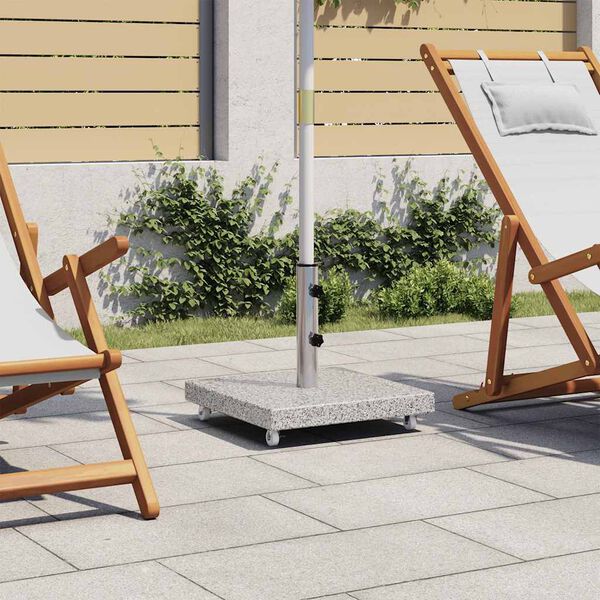 vidaXL Основа за чадър, гранит, 30 кг, квадратна, сива