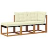 vidaXL Външен модулен диван с възглавница 3 Брой Натурален и Крема
