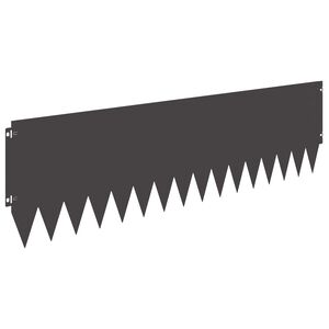 vidaXL Ограда за трева 10 бр. 103 x 30 см Стомана Черно