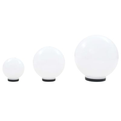 vidaXL Градински сфери за LED лампи, 3 бр, 20/30/40 см, PMMA