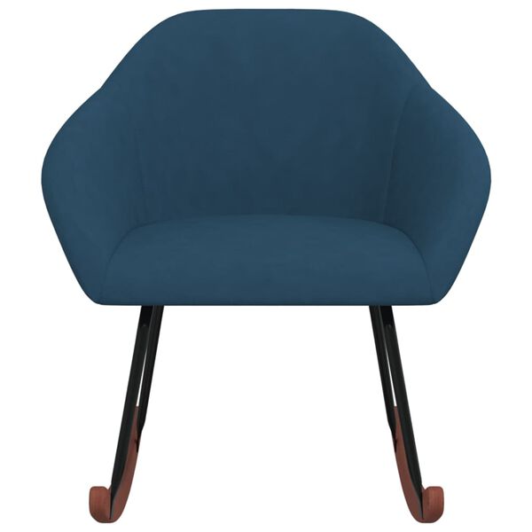 vidaXL Люлеещ се стол, син, текстил