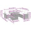 vidaXL Градински диван с възглавници, 7 части, бежов полиратан акация