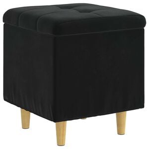 vidaXL О1434томан с място за съхранение Черен 40 x 40 x 45 cm Кадифе