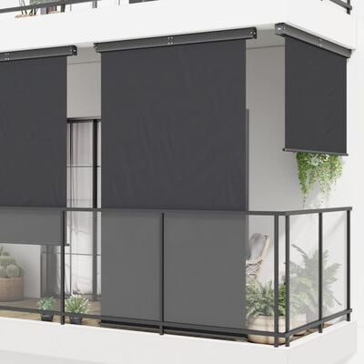 vidaXL Вертикална тента за балкон, 165x250 см, черна