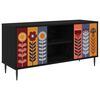 vidaXL ТВ шкаф ESSEN 102 x 33 x 51 см Черен дъб Инженерна дървесина