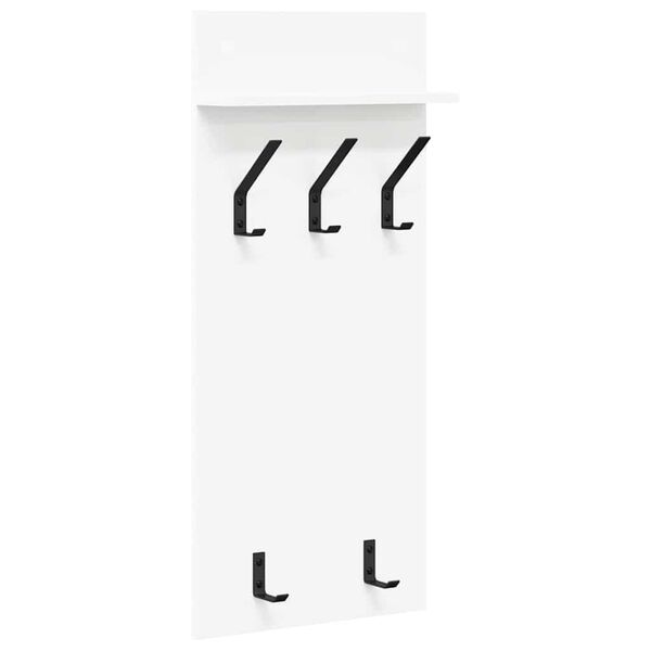vidaXL Стенен закачалка за палта Бяло 40 x 10 x 90 см Инженерно дърво