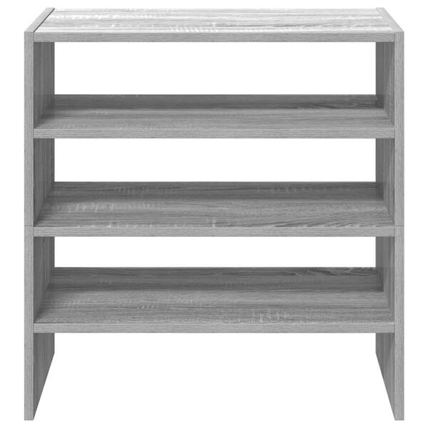 vidaXL Поставки за обувки, 2 бр, стифируеми, сив сонома, 60x30x30,5 см