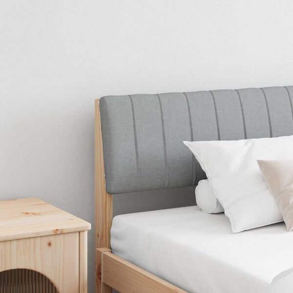 vidaXL Тапицирана табла Светлосиво 200 cm Солидно борово дърво