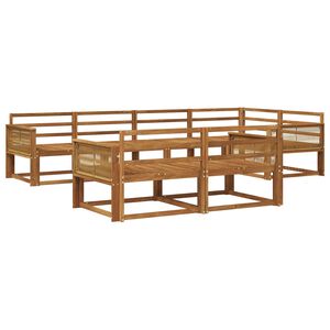 vidaXL Комплект дивани за открито 7 pcs Натурално