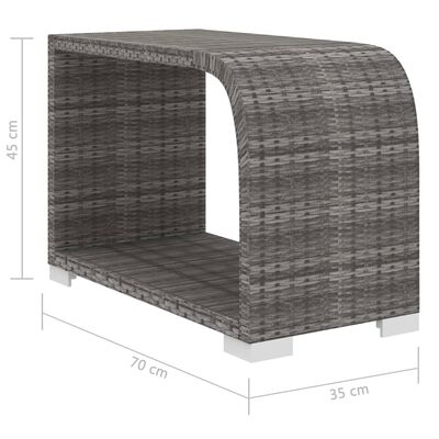 vidaXL Градински комплект с възглавници, 8 части, полиратан, сив