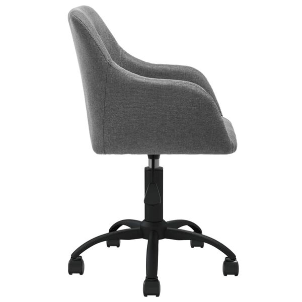 vidaXL Въртящ се трапезен стол, светлосив, текстил