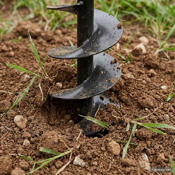 Комплект свредло за земя 150 мм с дръжка и стоманени удължители 5 м