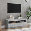 vidaXL ТВ шкаф с LED осветление, бетонно сив, 100x35x40 см