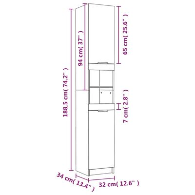 vidaXL Комплект шкафове за баня от 5 части инженерно дърво Сив сонома