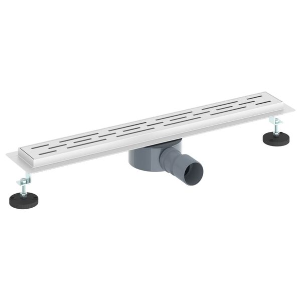 vidaXL Душов дренаж с стъклен капак и 360&deg; сифона Сребрист 60 cm