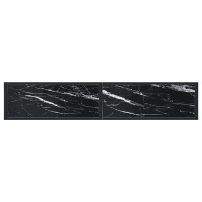 vidaXL Конзолна маса, черен мрамор, 180x35x75,5 cм, закалено стъкло