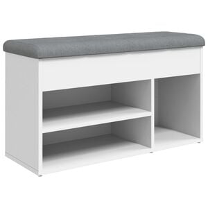 vidaXL Пейка за обувки, бяла, 82x32x45,5 см, инженерно дърво
