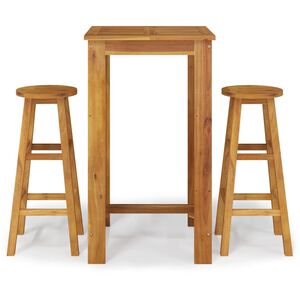 vidaXL Градински бар комплект от 3 части, акация масив