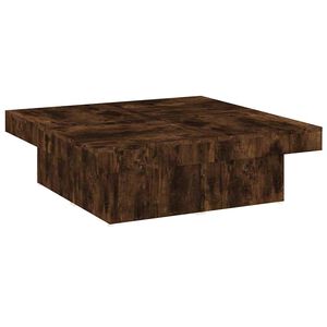 vidaXL Кафе маса, опушен дъб, 90x90x28 см, инженерно дърво