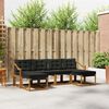 vidaXL Комплект дивани за открито 6 pcs Естествено и черно
