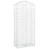 vidaXL Дъговидна габионна кошница 100x50x220/240 см поцинковано желязо